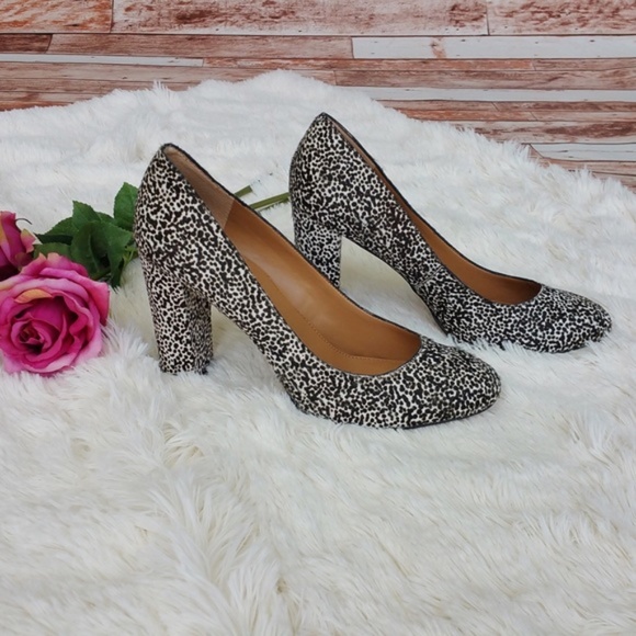 Snow Leopard J. Crew Factory Olive Calf Hair Pump - Picture 1 of 3